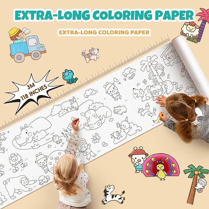 SmartShopio DIY Coloring Painting Drawing Paper Roll for Kids, 30 * 300 Cms